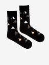 Fusakle Schwarze gemusterte Socken für Frauen Fusakle Trees in Winter