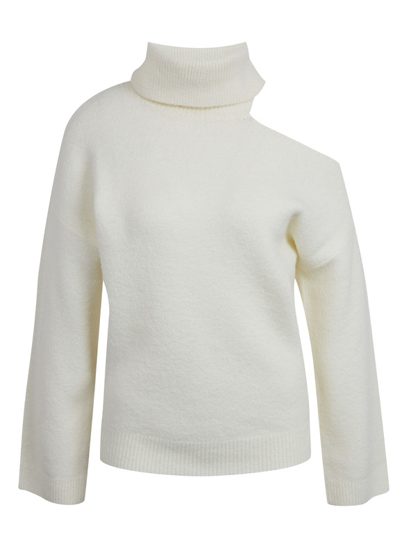 Orsay Cremefarbener Damen-Rollkragenpullover mit Ausschnitt ORSAY