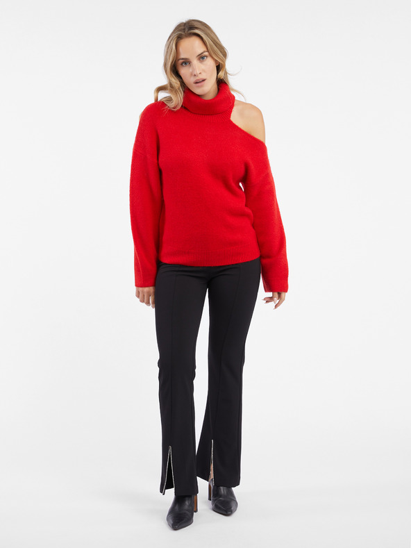 Orsay Rotes Damen-Rollkragen-Top mit Ausschnitt ORSAY