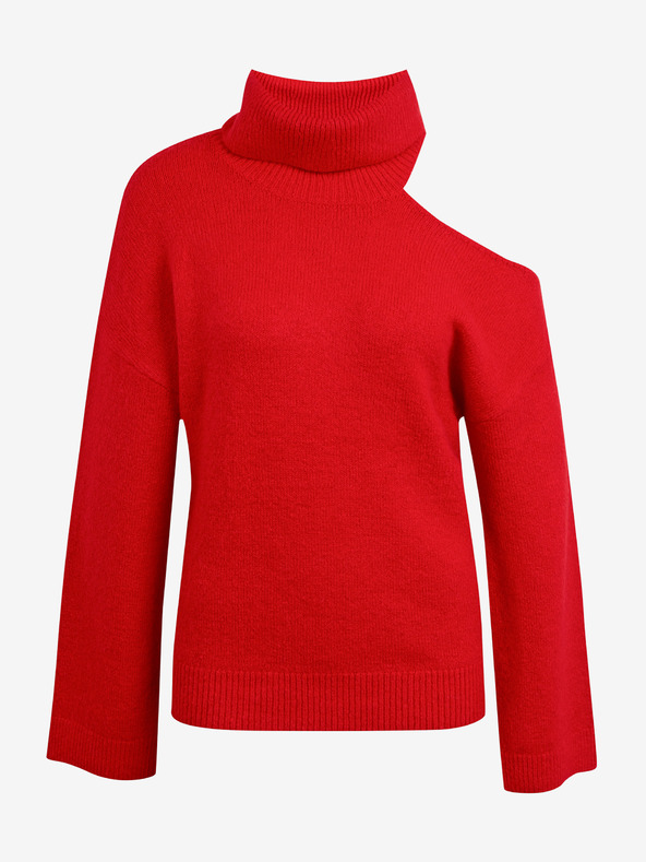 Orsay Rotes Damen-Rollkragen-Top mit Ausschnitt ORSAY