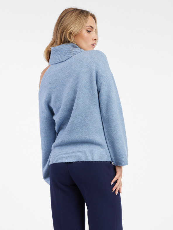 Orsay Hellblauer Damen-Rollkragenpullover mit Ausschnitt ORSAY
