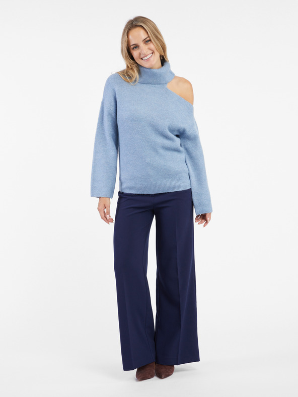 Orsay Hellblauer Damen-Rollkragenpullover mit Ausschnitt ORSAY