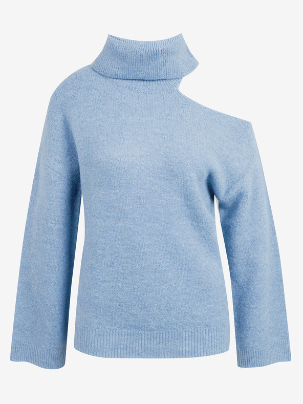 Orsay Hellblauer Damen-Rollkragenpullover mit Ausschnitt ORSAY