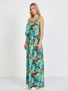 numoco Grün gemustertes Maxikleid Numoco