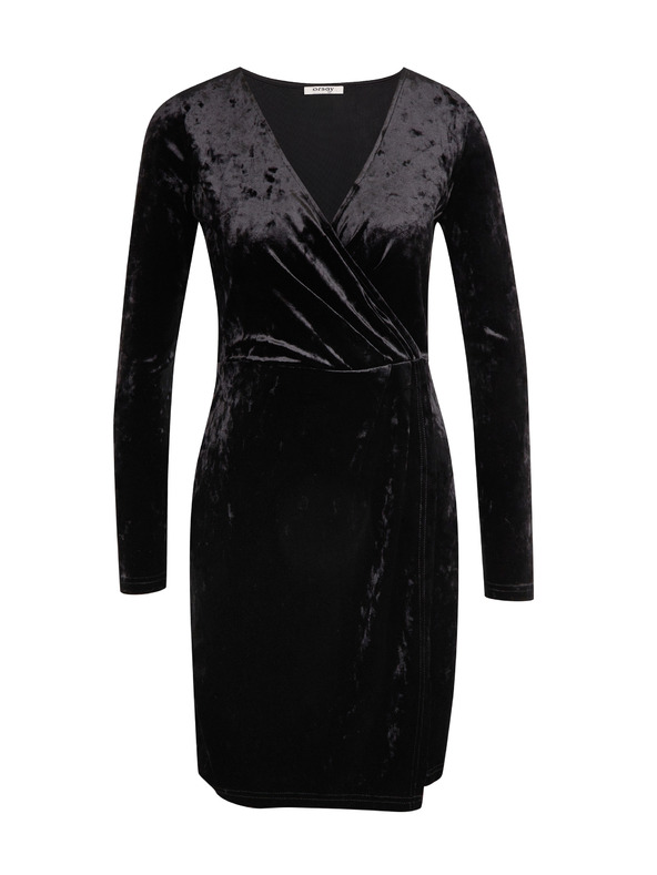 Orsay Schwarzes Damen-Samtkleid ORSAY