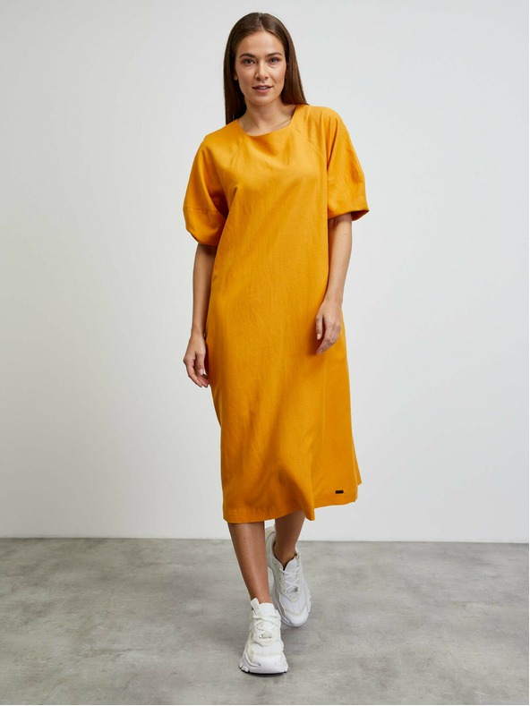 ZOOT.lab Oranges Basic-Kleid mit Ballonärmeln METROOPOLIS by ZOOT.lab Vasilisa