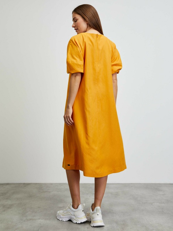 ZOOT.lab Oranges Basic-Kleid mit Ballonärmeln METROOPOLIS by ZOOT.lab Vasilisa