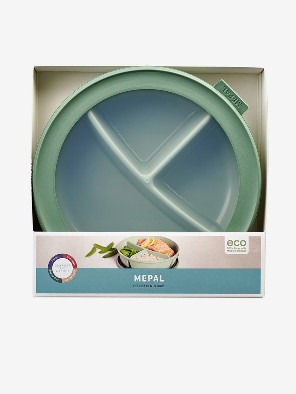 Mepal Hellgrüne Schale mit drei Fächern Mepal Bento-Schale Cirqula 250+250+500 ml