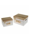 Casa de Engel Holzkiste mit Deckel, weiß - 2er-Set, 0/8