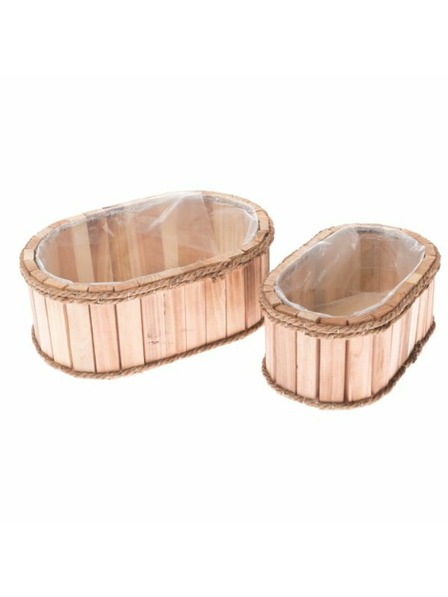 Casa de Engel Holzblumentopfüberzug mit PVC - 2er Set, 0/16