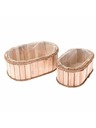 Casa de Engel Holzblumentopfüberzug mit PVC - 2er Set, 0/16