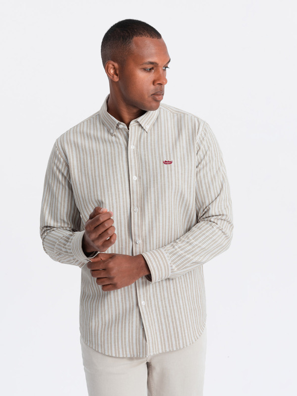 Ombre Clothing Herren-Baumwollhemd REGULAR FIT mit feinen Streifen Ombre Clothing