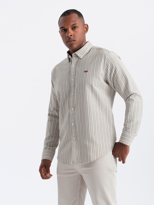 Ombre Clothing Herren-Baumwollhemd REGULAR FIT mit feinen Streifen Ombre Clothing