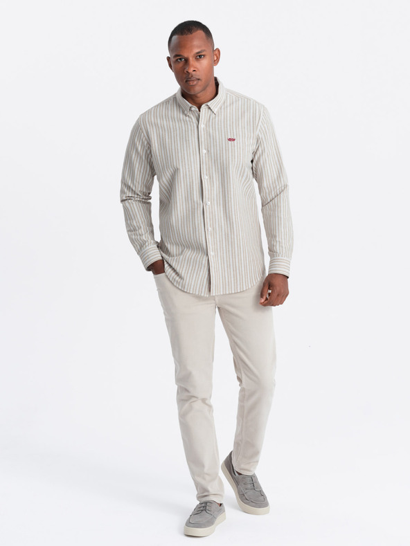 Ombre Clothing Herren-Baumwollhemd REGULAR FIT mit feinen Streifen Ombre Clothing