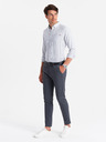 Ombre Clothing Weiß gestreiftes REGULAR FIT-Hemd für Herren mit Tasche Ombre Clothing