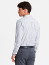 Ombre Clothing Weiß gestreiftes REGULAR FIT-Hemd für Herren mit Tasche Ombre Clothing