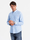 Ombre Clothing Weiß gestreiftes REGULAR FIT-Hemd für Herren mit Tasche Ombre Clothing