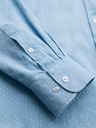 Ombre Clothing Gemustertes Herrenhemd aus feinem Denim mit Tasche - hellblau Ombre Clothing