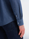Ombre Clothing Gemustertes Jeanshemd für Herren mit Tasche - blau Ombre Clothing