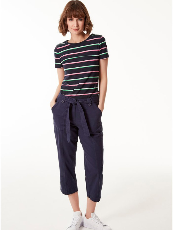 M&Co Dunkelblaue Damen-Dreiviertelhose mit Krawatte M&Co