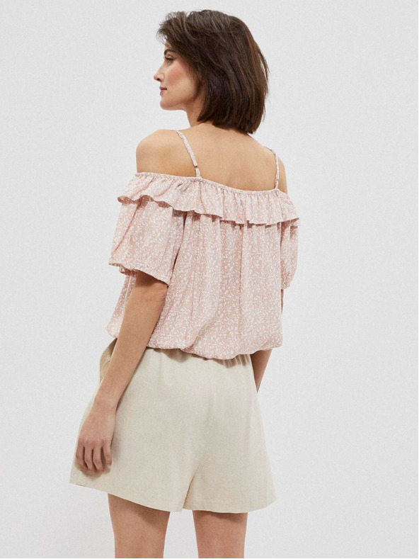 Moodo Hellrosa Damen gemusterte Bluse Moodo