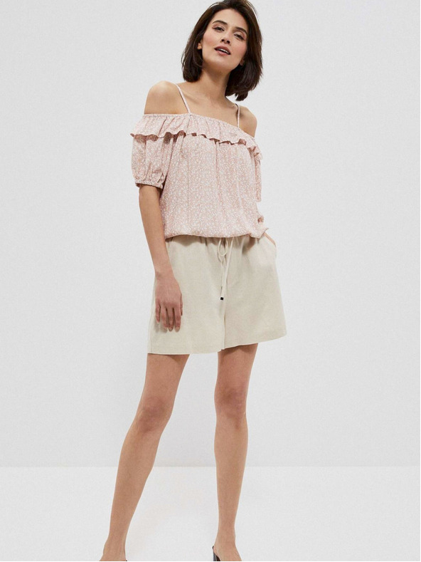 Moodo Hellrosa Damen gemusterte Bluse Moodo