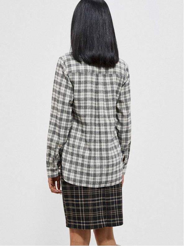 Moodo Schwarz-weiß kariertes Damenhemd Moodo