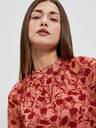 Moodo Weinorange Damen-Blumenbluse Moodo