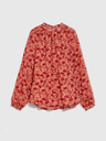 Moodo Weinorange Damen-Blumenbluse Moodo
