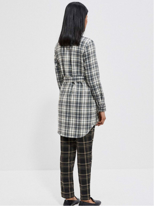 Moodo Moodo weiß-graues Damen-Karohemd