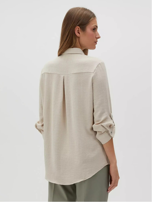 Moodo Beigefarbenes Damenhemd Moodo