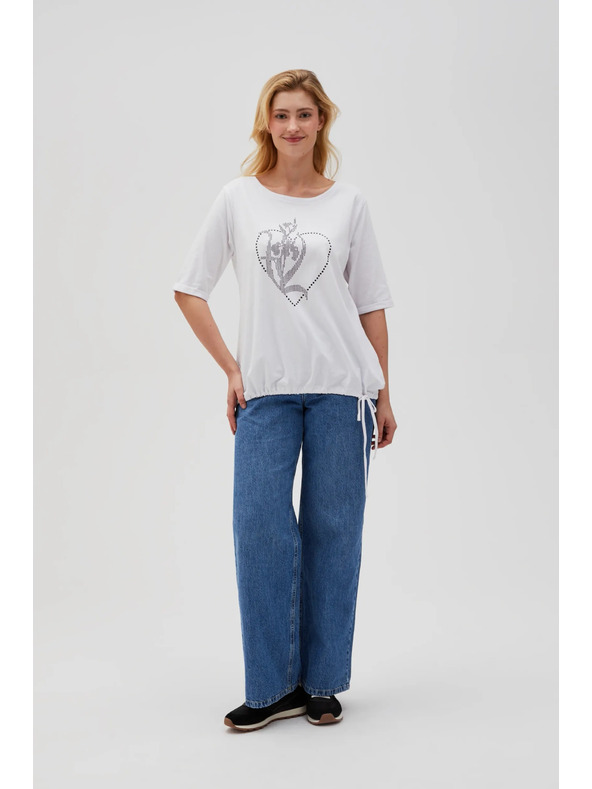 Moodo Damen-Weißes T-Shirt Moodo