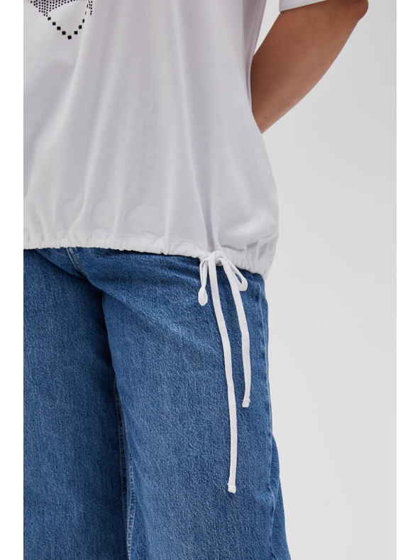 Moodo Damen-Weißes T-Shirt Moodo