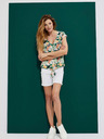 Moodo Grünes gemustertes Damen-Shirt Moodo