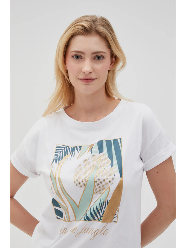 Moodo Damen T-Shirt Weiß Moodo