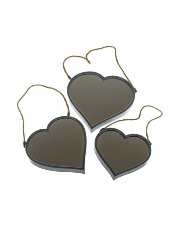 Casa de Engel Wandspiegel aus Kunststoff - Herz - 3er-Set, 0/4