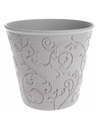 Casa de Engel Blumentopfummantelung - Öko-Kunststoff, weiß-floral, 0/48