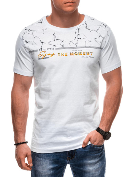 Edoti Herren T-Shirt mit Aufdruck S2033 - weiß OTHER