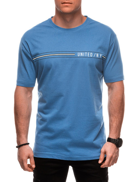 Edoti Herren T-Shirt mit Aufdruck S2025 - hellblau OTHER