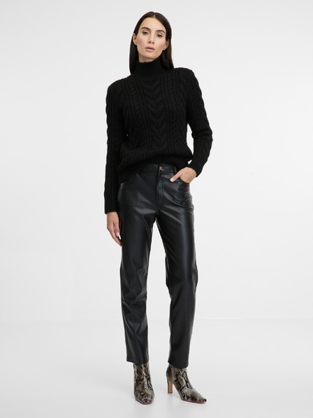 Orsay Braune Damen Lederhose ORSAY