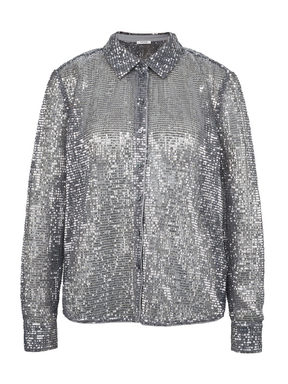 Orsay Silberne Damenbluse mit Kragen ORSAY