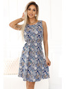 numoco 296-13 VICTORIA Boho-Kleid mit Trapezform und mediterranem Muster
