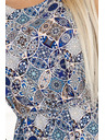 numoco 296-13 VICTORIA Boho-Kleid mit Trapezform und mediterranem Muster