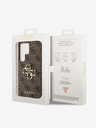 Guess PU 4G Metall-Logo Rückseite für Samsung Galaxy S24 Ultra Braun Handyhülle