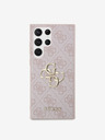 Guess PU 4G Metall-Logo Rückseite für Samsung Galaxy S24 Ultra Pink Handyhülle