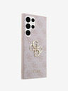 Guess PU 4G Metall-Logo Rückseite für Samsung Galaxy S24 Ultra Pink Handyhülle