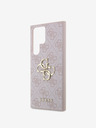 Guess PU 4G Metall-Logo Rückseite für Samsung Galaxy S24 Ultra Pink Handyhülle