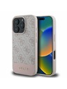 Guess PU 4G Stripe Rückseite für iPhone 16 Pro Pink Handyhülle