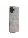 Guess PU 4G Stripe Rückseite für iPhone 16 Pink Handyhülle