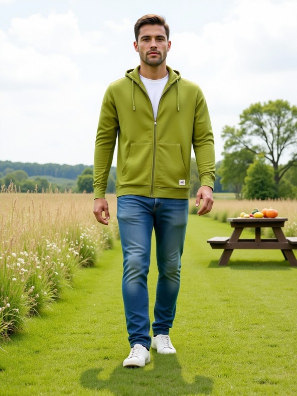 ALPINE PRO Herren Baumwoll-Kapuzenpullover ALPINE PRO LOKK turtle green